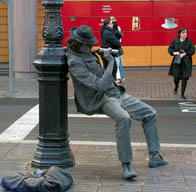 Trinkerfigur in den Ramblas